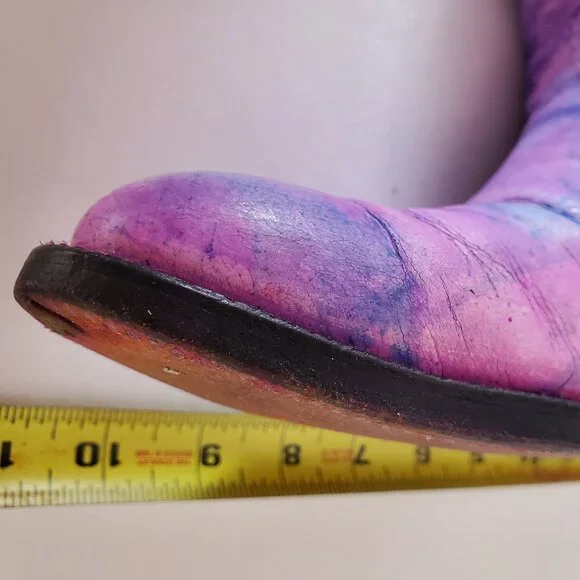 Tony Lama 10 painted pink purple blue western cowboy boots barbie cowgirl rodeo - Picture 13 of 13